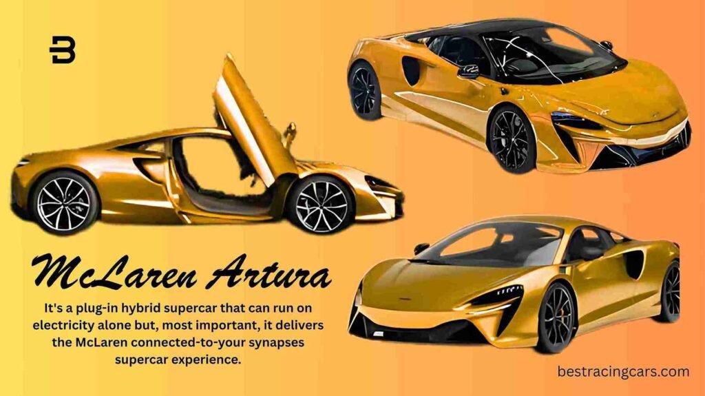 Orange McLaren Artura plug-in hybrid supercar, a top performance vehicle for Alaska in 2025.