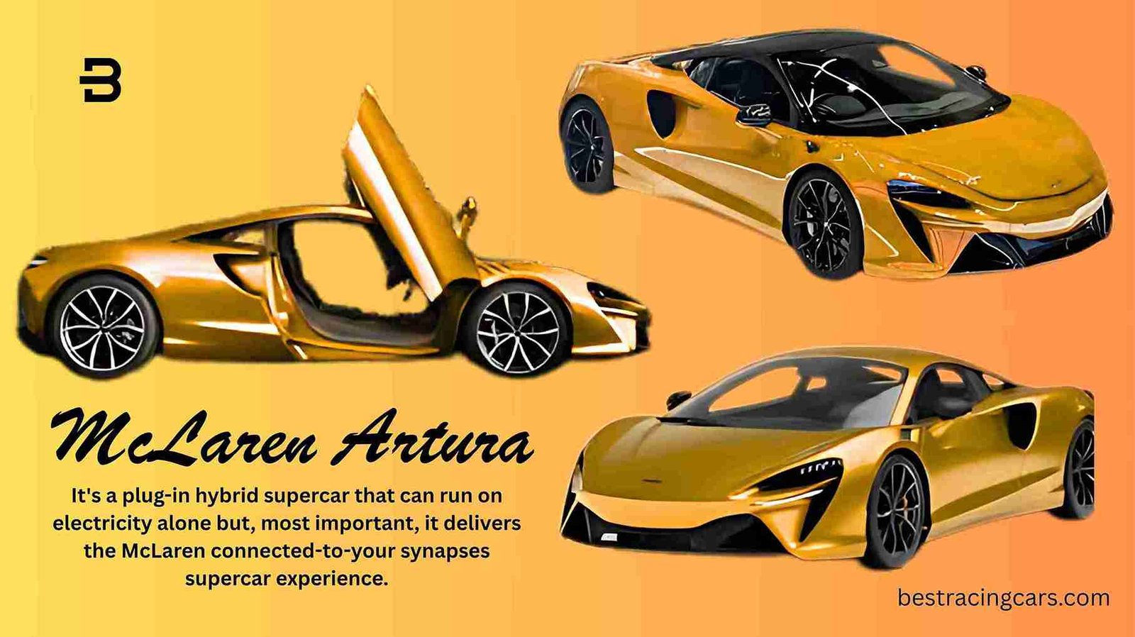 Orange McLaren Artura plug-in hybrid supercar, a top performance vehicle for Alaska in 2025.