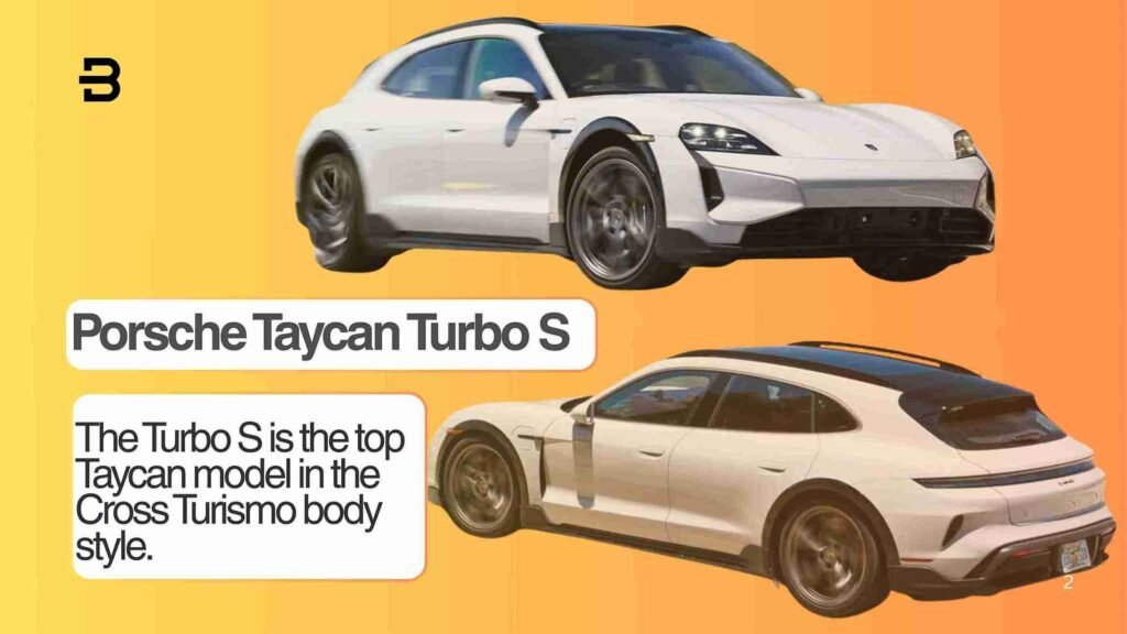 Porsche Taycan Turbo S Cross Turismo, a high-performance electric racing car.