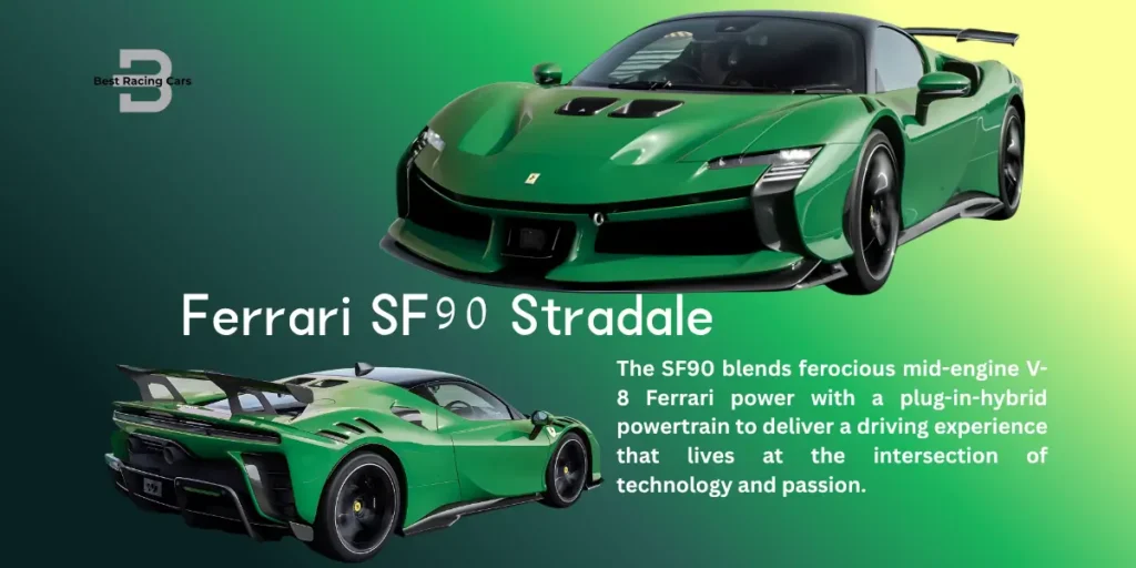 Ferrari SF90 Stradale at sunset on Arizona highway – best racing car 2025