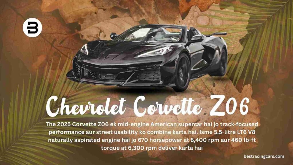 Chevrolet Corvette Z06 mid-engine supercar on a coastal road in Hawaii.
