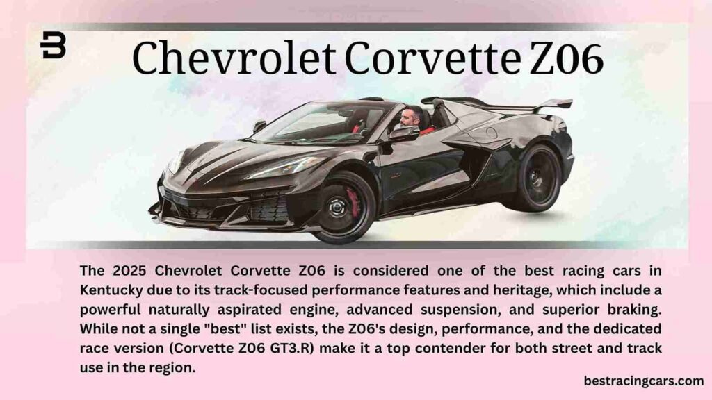 A track-focused black Chevrolet Corvette Z06 showcasing its wide-body design, prominent rear spoiler, and large air intakes for enhanced cooling and aerodynamics.