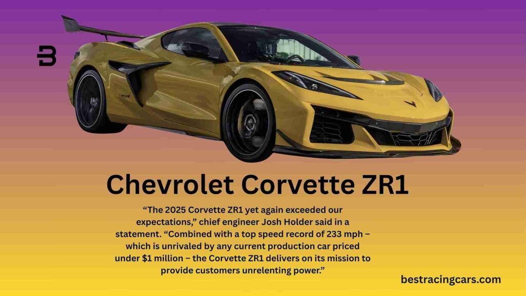 2025 Chevrolet Corvette ZR1, a high-performance American supercar with a record 233 mph top speed.