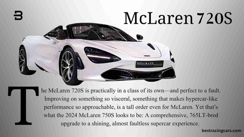 McLaren 720S, a sleek orange supercar praised for its hypercar-like performance, featured among the best racing cars in Illinois.