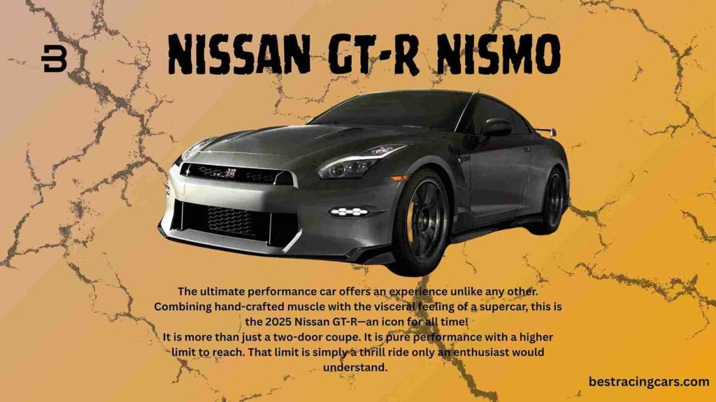 The iconic Nissan GT-R Nismo in a sleek gray, showcasing its aggressive aerodynamic body kit, signature quad taillights, and powerful stance.