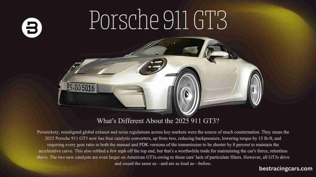 Porsche 911 GT3, a track-focused sports car, featured as one of the best racing cars in Illinois for 2025.