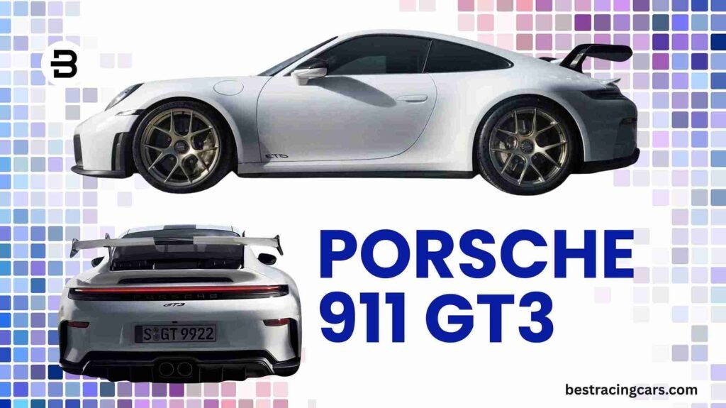 A  Porsche 911 GT3 sports car in a dynamic side profile shot.