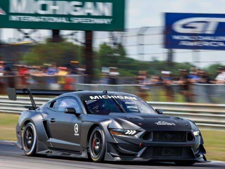 Ford Mustang GTD racing at Michigan International Speedway in 2025