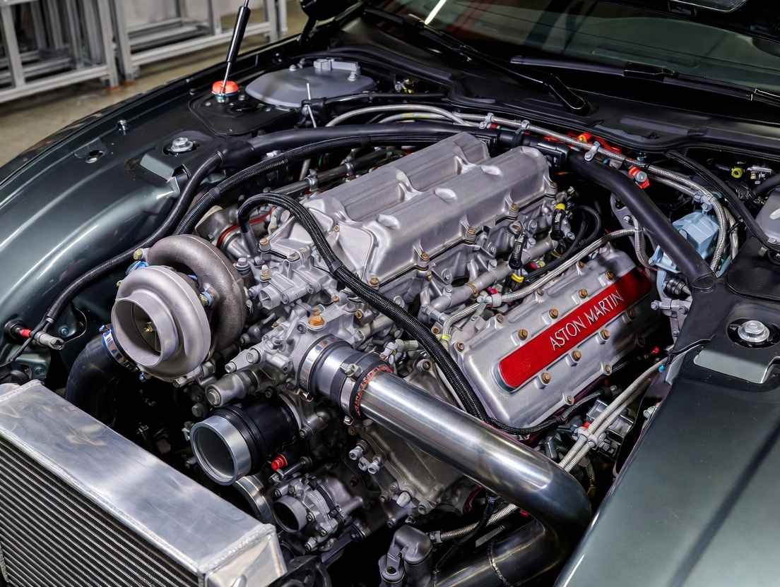 Aston Martin Vantage 2026 twin-turbo V8 engine – 656 hp powertrain close-up