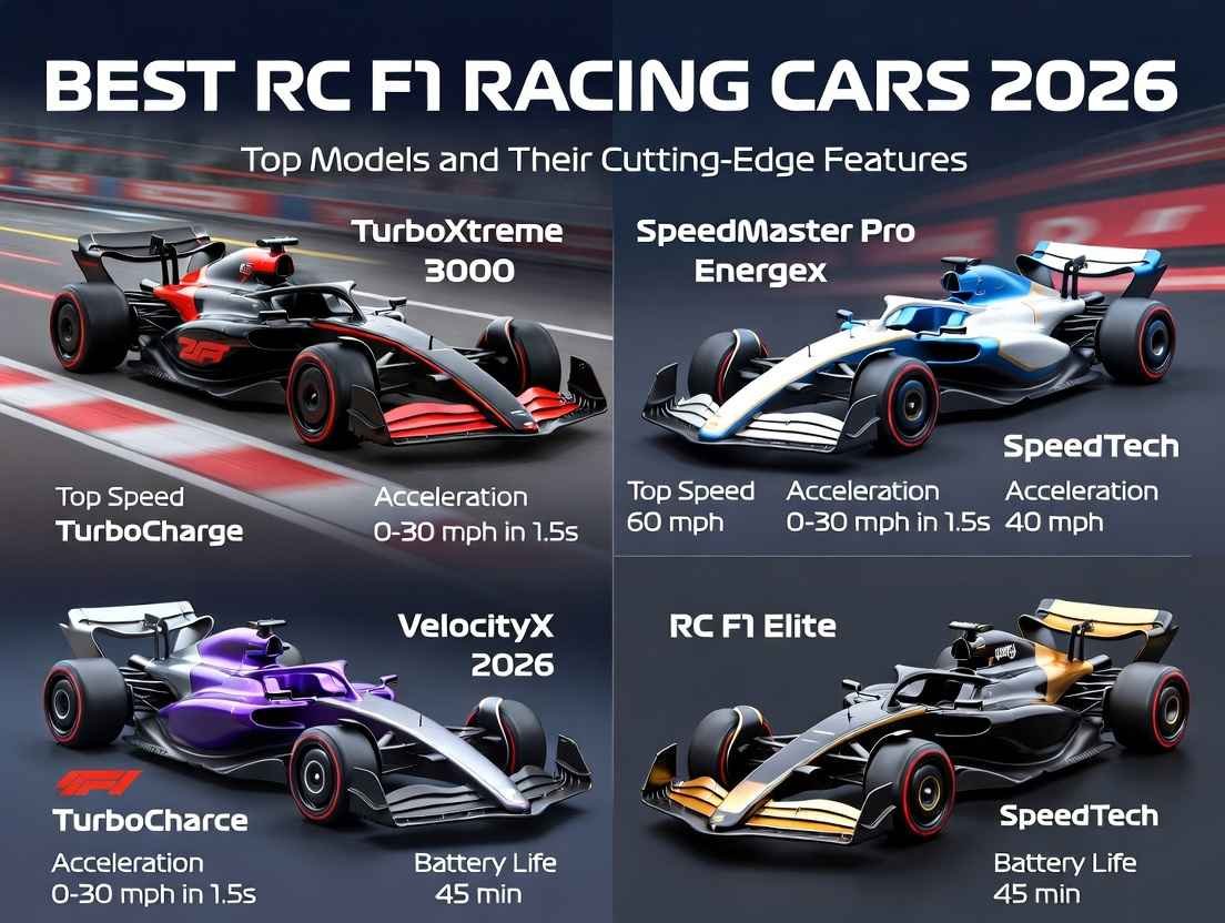 High-speed RC F1 racing car action 2026: Best remote control Formula 1 models racing at top speeds with advanced features and realistic aerodynamics.