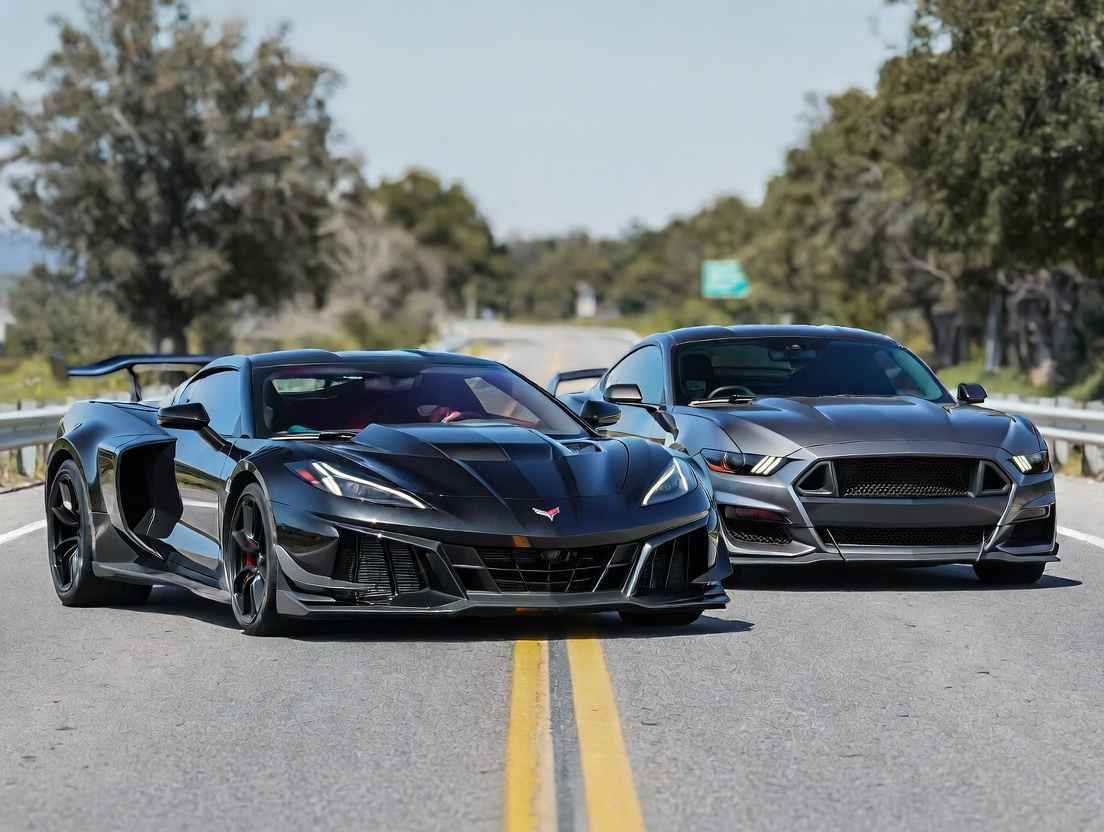 Corvette ZR1 vs Mustang GTD for American roads 2026 – exterior aero technology comparison